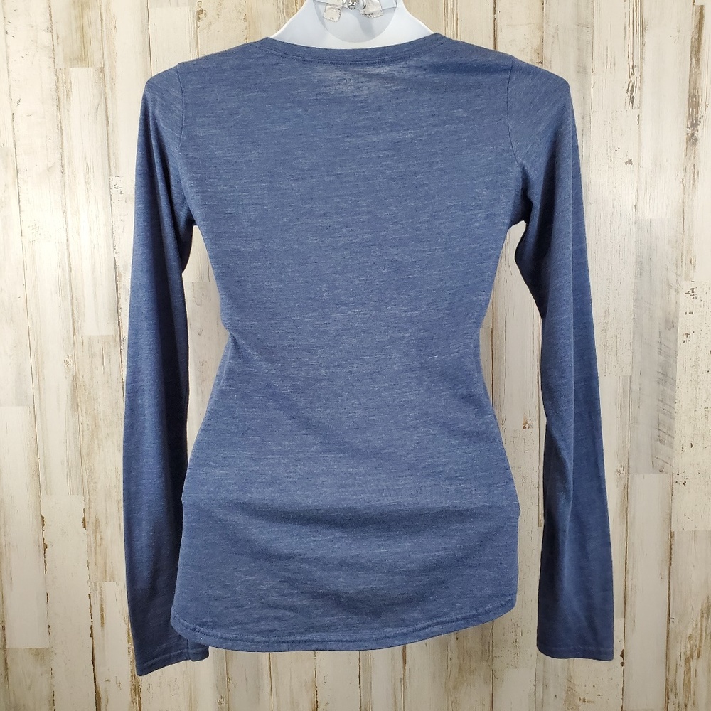 Roper Womens Tee Blue Western Long Sleeve Fitted - Picture 3 of 6